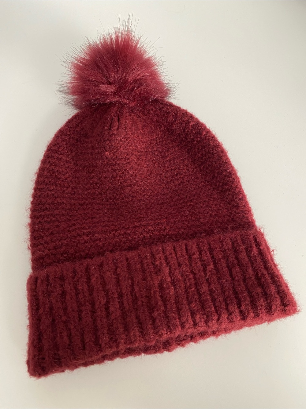 Ardene Burgundy Pom Knit Beanie